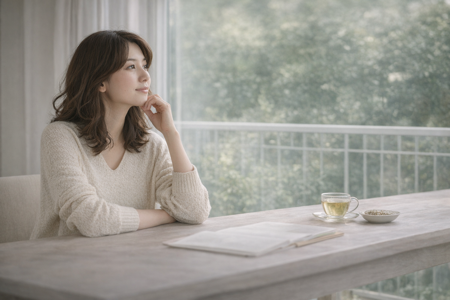 窓辺で落ち着いて過ごす漢方相談のイメージ